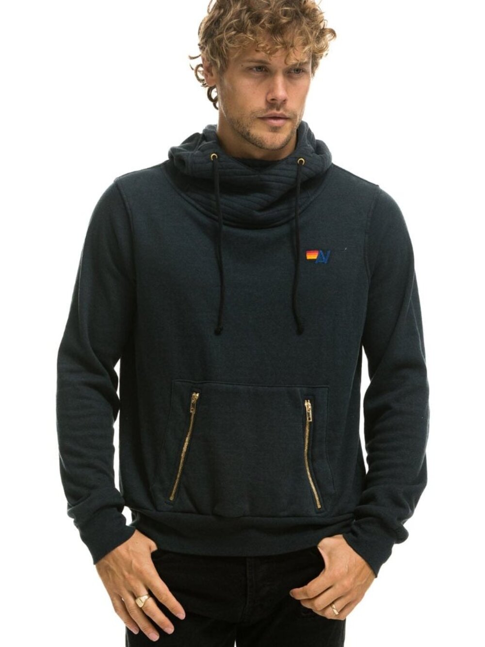 NEW Aviator Nation sz L Ninja Pullover Hoodie Charcoal Unisex - Picture 5 of 7